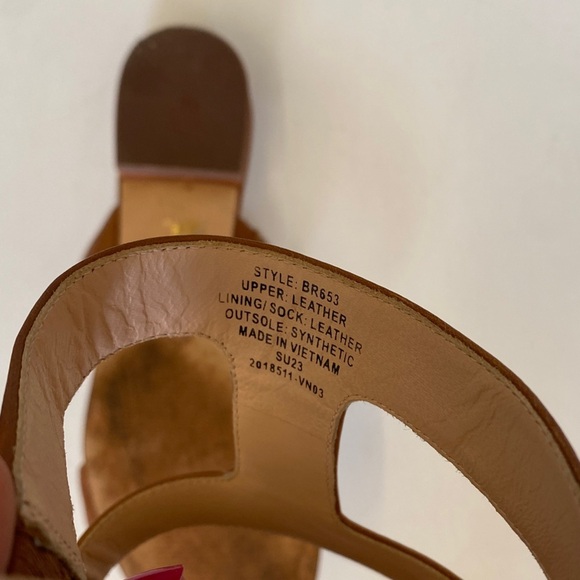 J. Crew || Hazel Leather Cutout Sandals Brown Tan 10 - Picture 7 of 8